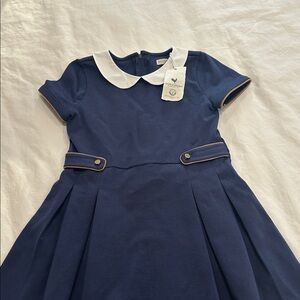 Hope and Henry Navy Blue Dress with White Collar